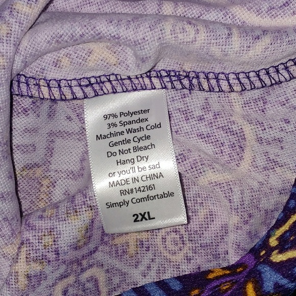Purple patterned knee length A-line Lularoe Azure - Picture 3 of 3